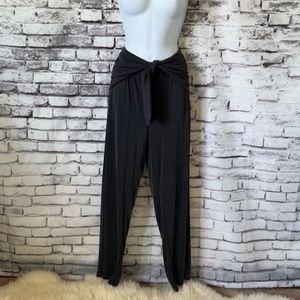 Off Duty Charcoal Tie Waist Wide Leg Pants Size L